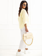 Camicia in 100% Cotone con Scollo a V e Maniche 3/4 (Lara)