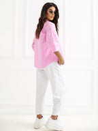 Camicia in 100% Cotone con Scollo a V e Maniche 3/4 (Lara)