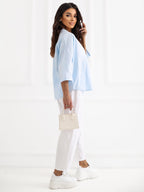 Camicia in 100% Cotone con Scollo a V e Maniche 3/4 (Lara)