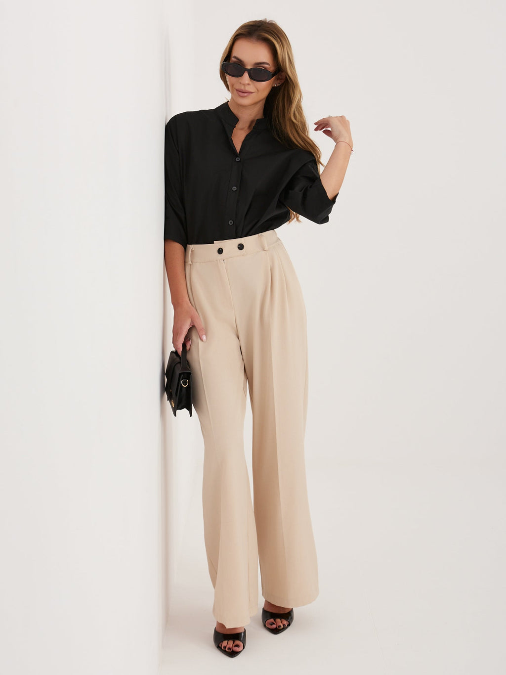 Camicia in 100% Cotone con Scollo a V e Maniche 3/4 (Lara)