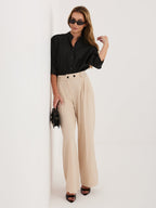 Camicia in 100% Cotone con Scollo a V e Maniche 3/4 (Lara)