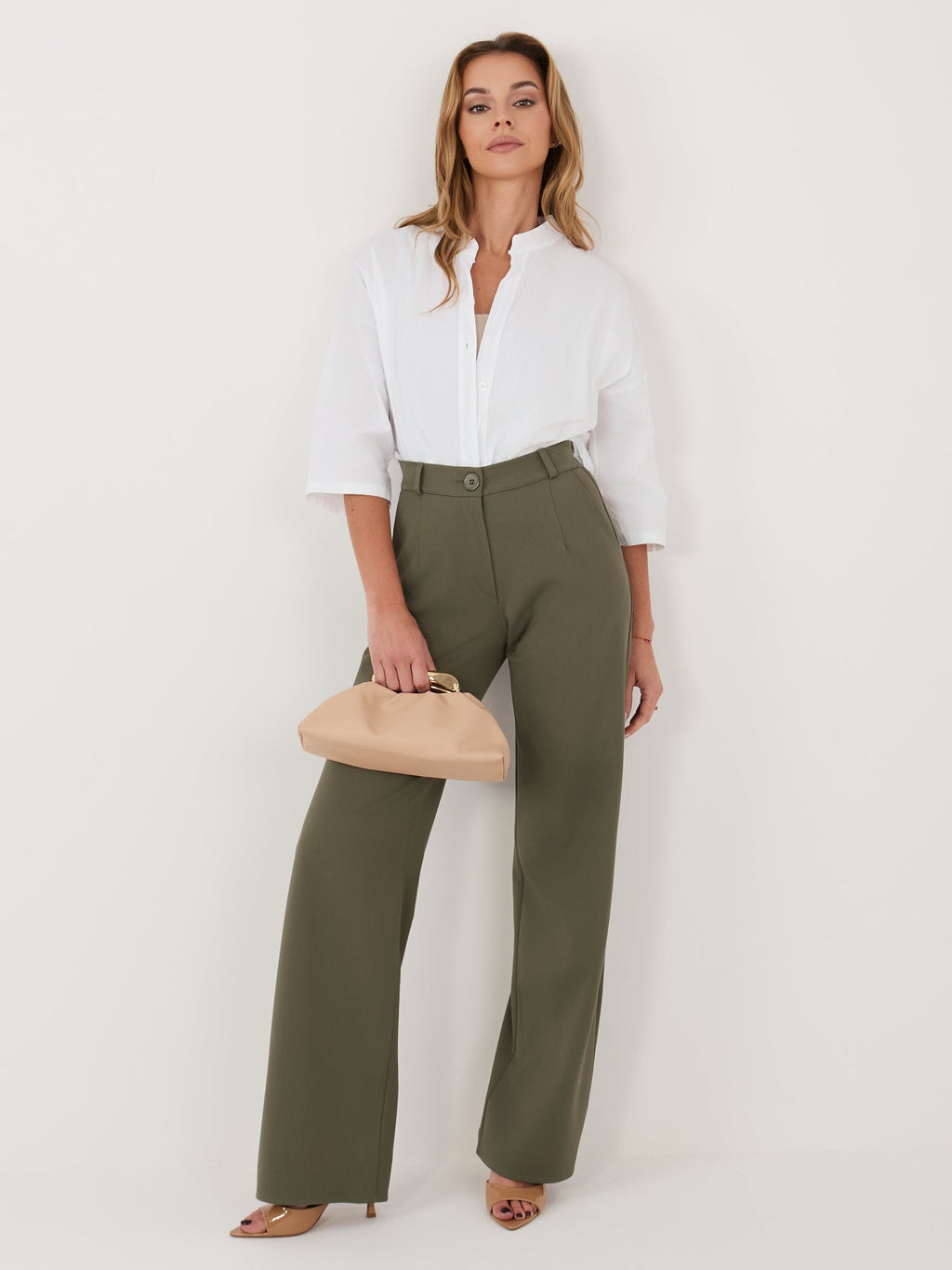 Camicia in 100% Cotone con Scollo a V e Maniche 3/4 (Lara)