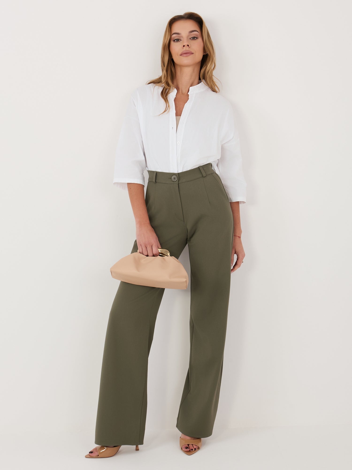 Camicia in 100% Cotone con Scollo a V e Maniche 3/4 (Lara)