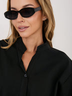 Camicia in 100% Cotone con Scollo a V e Maniche 3/4 (Lara)