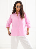 Camicia in 100% Cotone con Scollo a V e Maniche 3/4 (Lara)