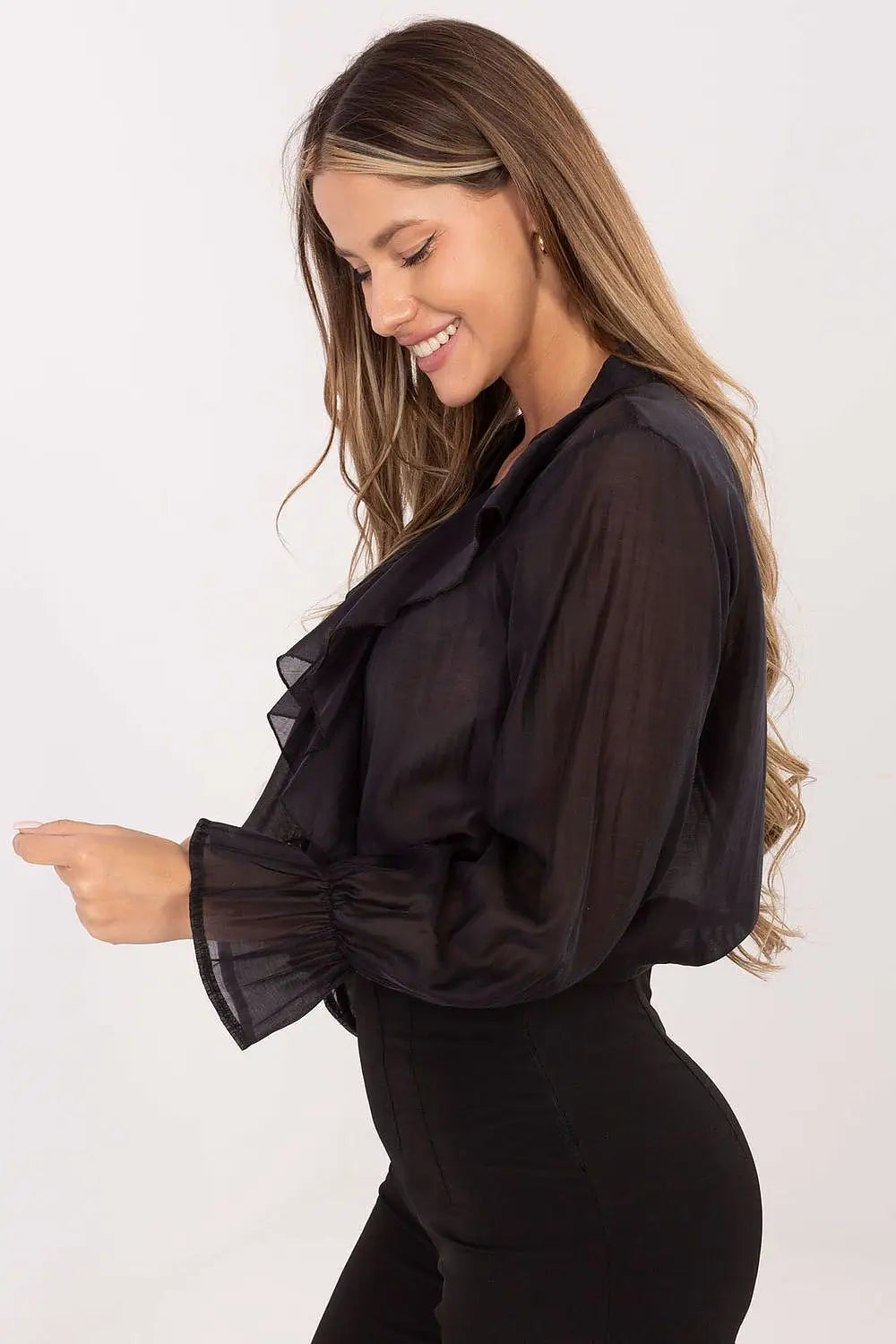 Camicia a barchetta con jabot - 221869