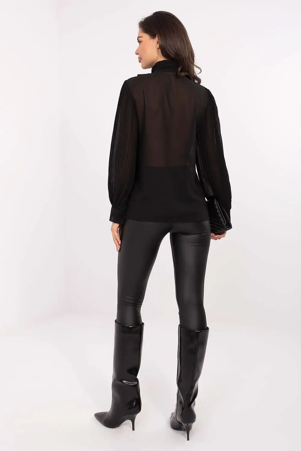 Camicia a manica lunga con colletto e plissè - 220300