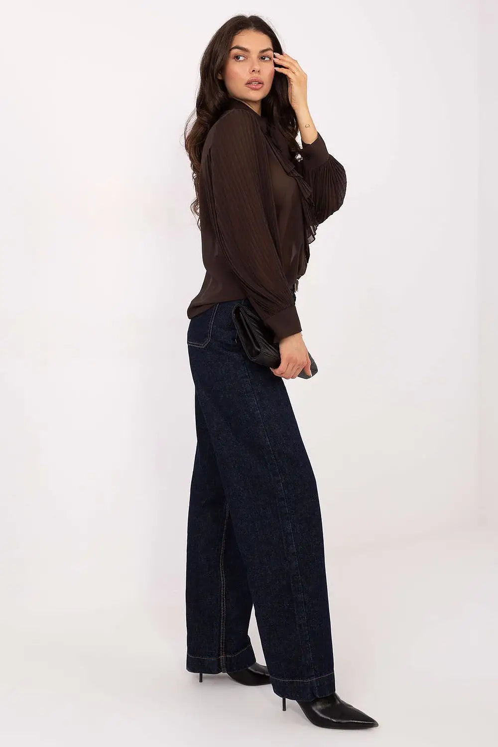 Camicia a manica lunga con colletto e plissè - 220300