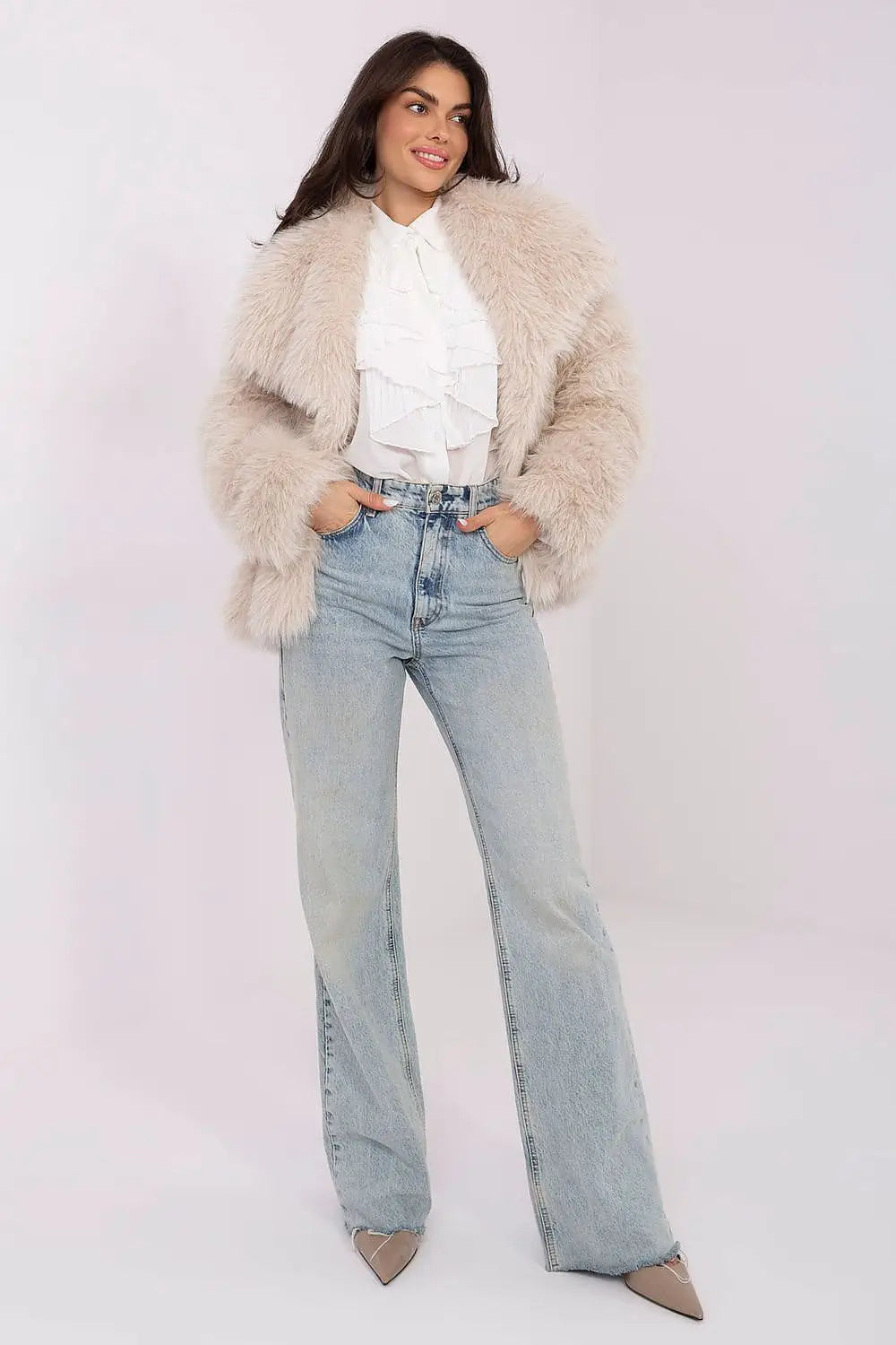 Camicia a manica lunga con colletto e plissè - 220300