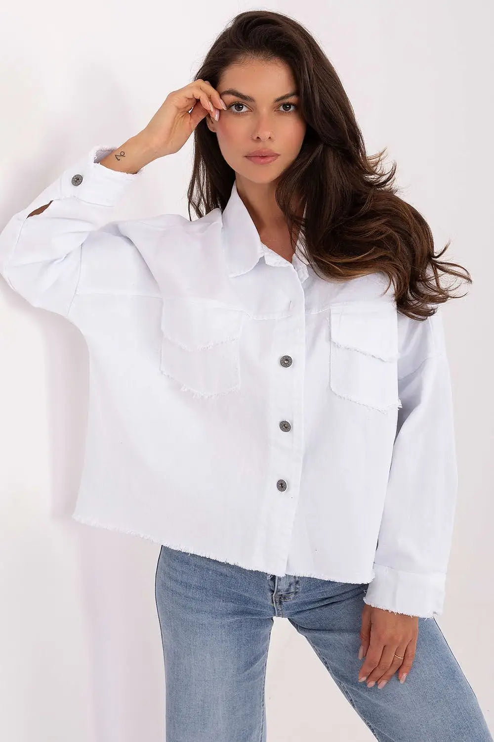 Camicia a manica lunga da donna in cotone - 216734