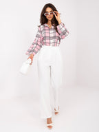 Camicia Casual a Quadri con Maniche 7/8 e Colletto (Kate)