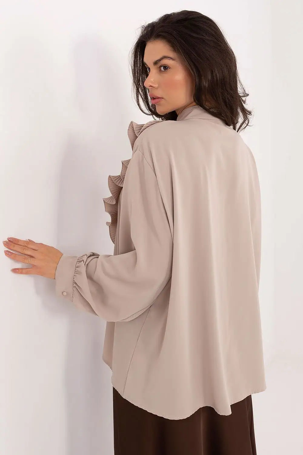 Camicia da donna con jabot plissettato - 222119