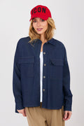 Blu / Universale Camicia denim da donna con maniche lunghe