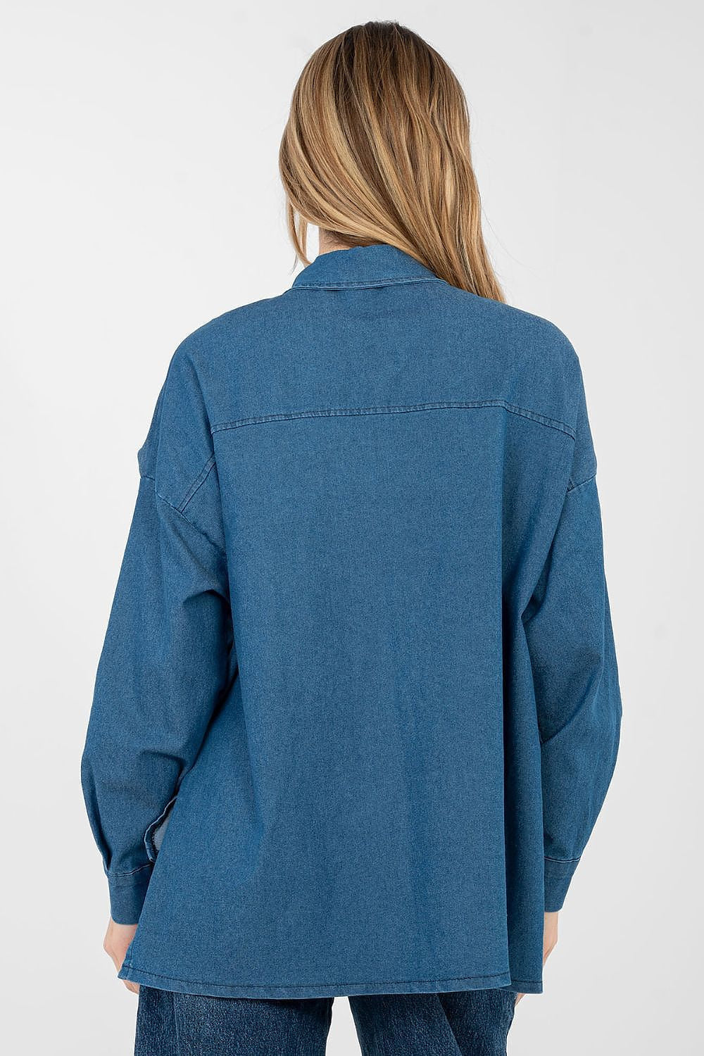 Camicia denim da donna con maniche lunghe - SARA - 224204
