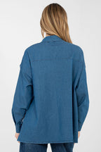 Camicia denim da donna con maniche lunghe - SARA - 224204