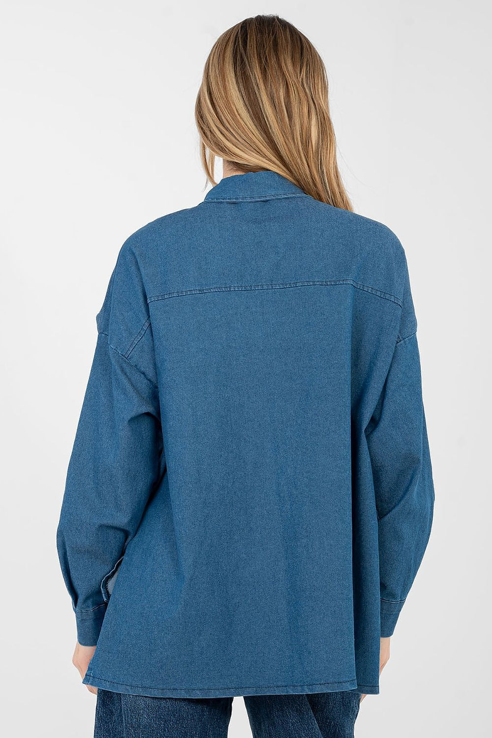 Camicia denim da donna con maniche lunghe - SARA - 224204