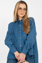 Camicia denim da donna con maniche lunghe - SARA - 224204