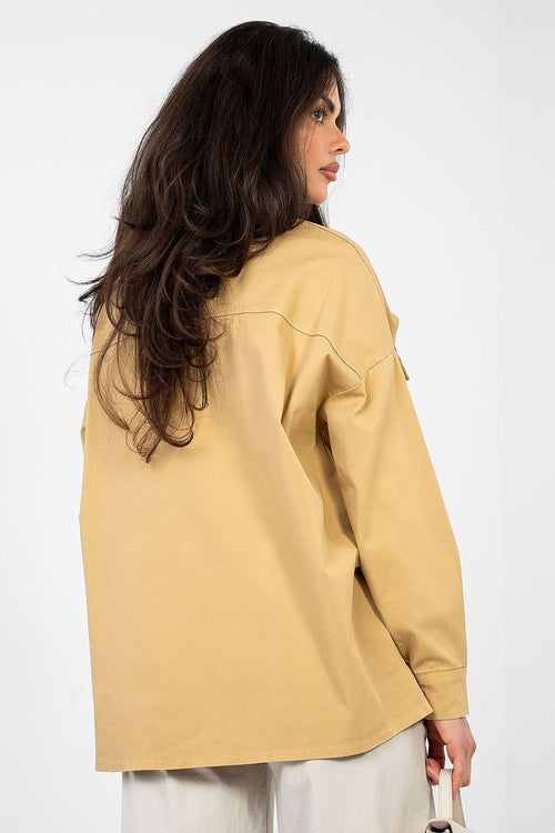 Camicia da donna in cotone elasticizzato dal taglio