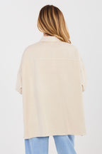 Camicia da donna in cotone elasticizzato dal taglio