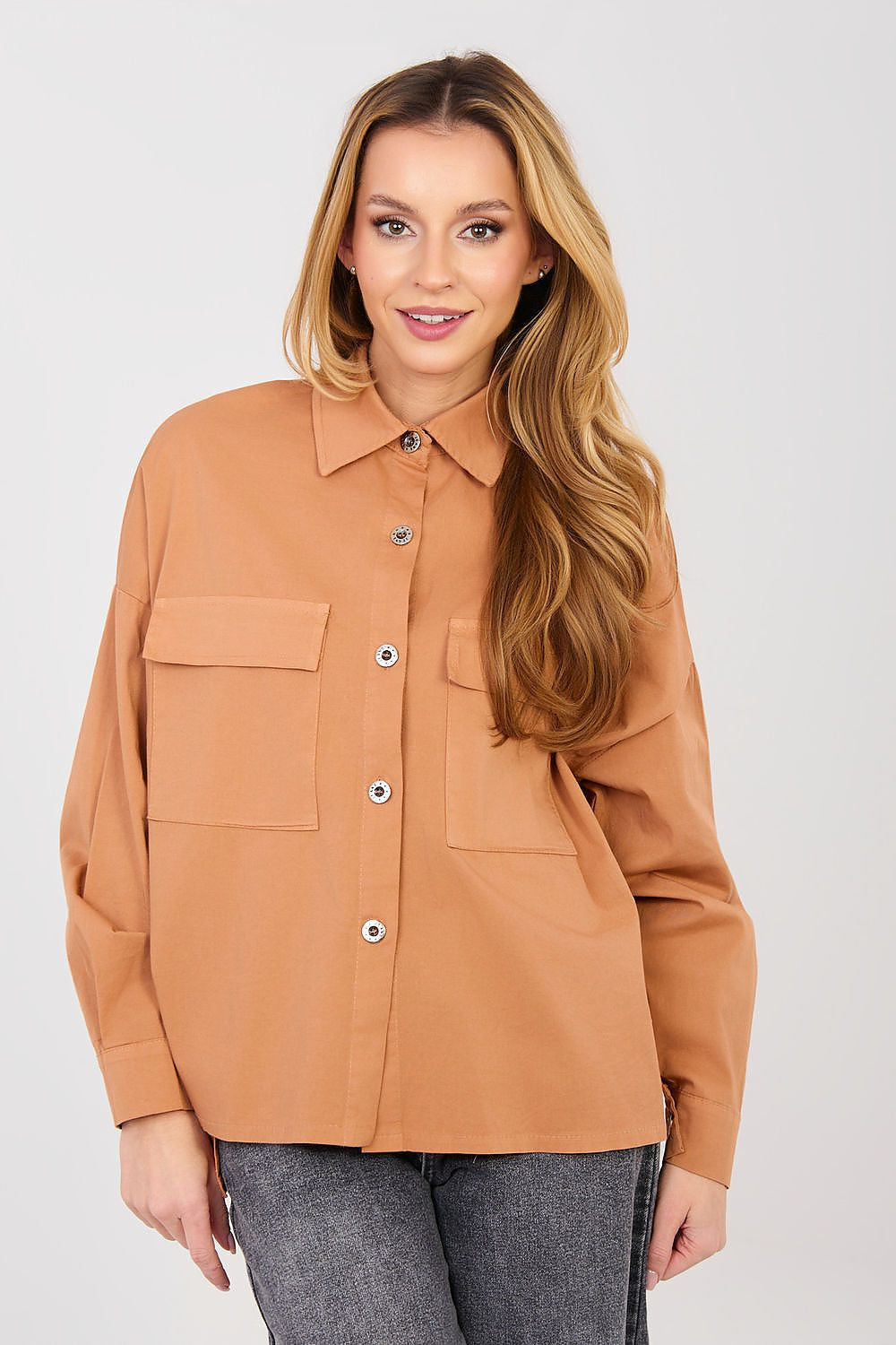 Arancione / Universale Camicia da donna in cotone