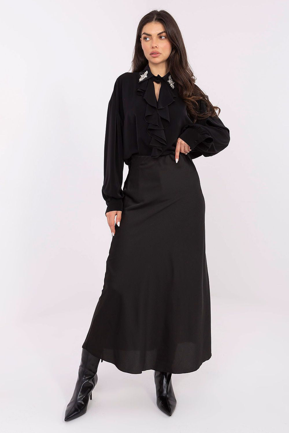 Nero / Universale Camicia da donna elegante - 221388