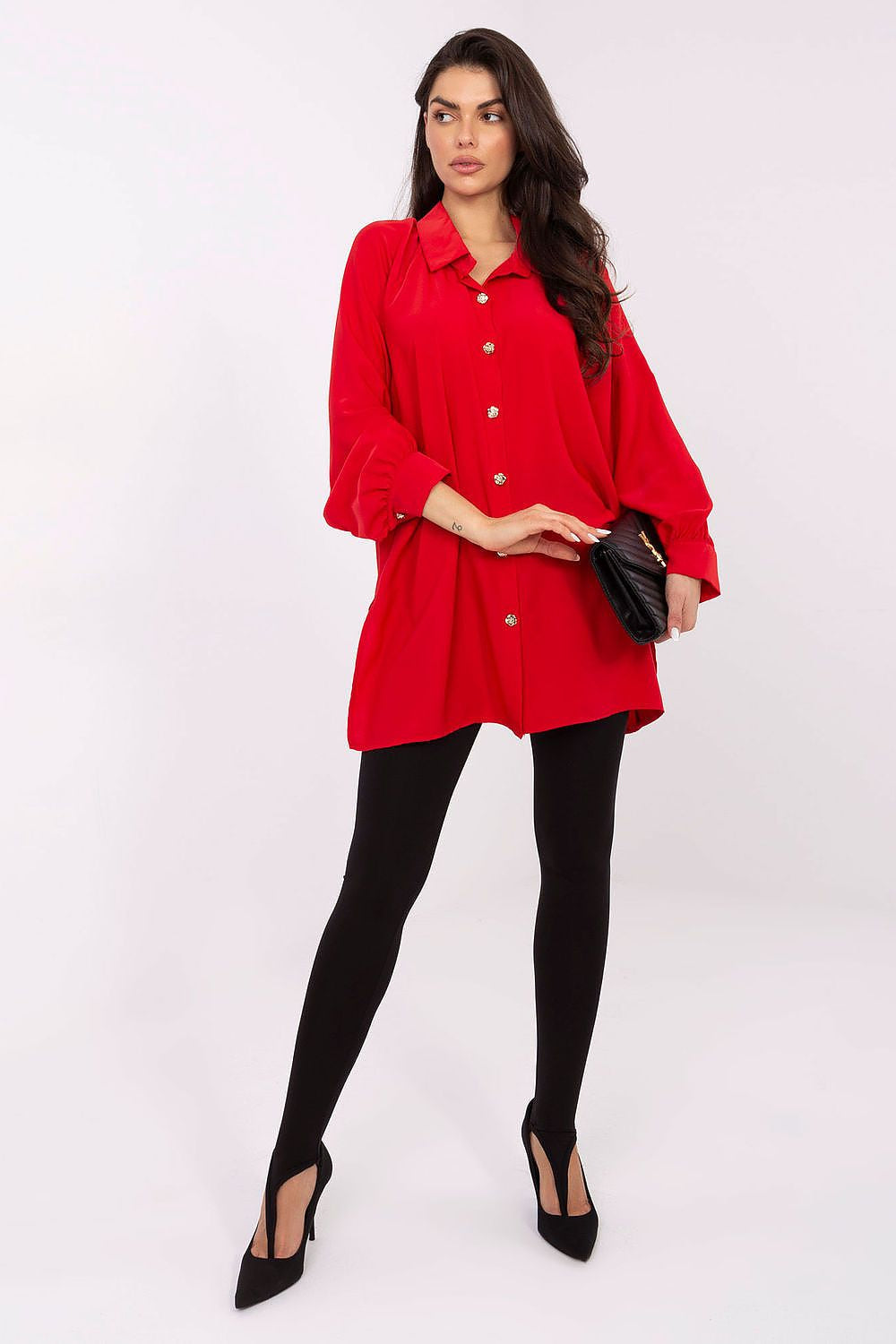 Rosso / Universale Camicia da donna elegante in tessuto