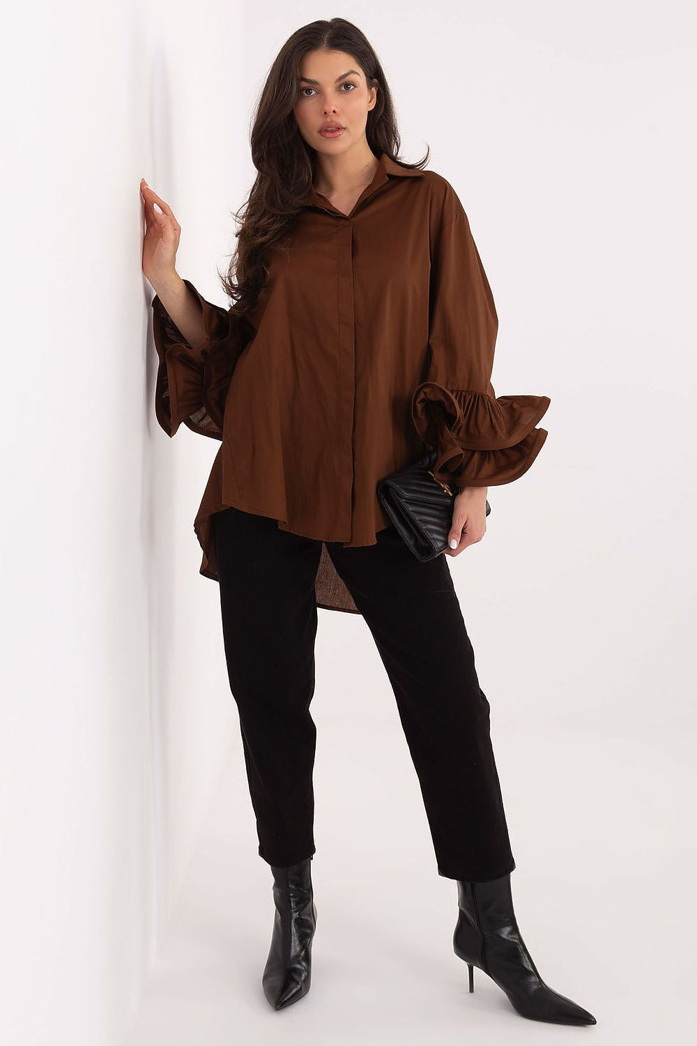 Camicia da donna oversize a manica lunga - 222314