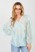 Verde / Universale Camicia elegante in tencel senza