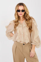 Beige / Universale Camicia elegante in tencel senza