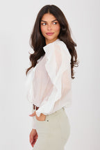 Camicia elegante in tencel senza colletto - ELEONORA