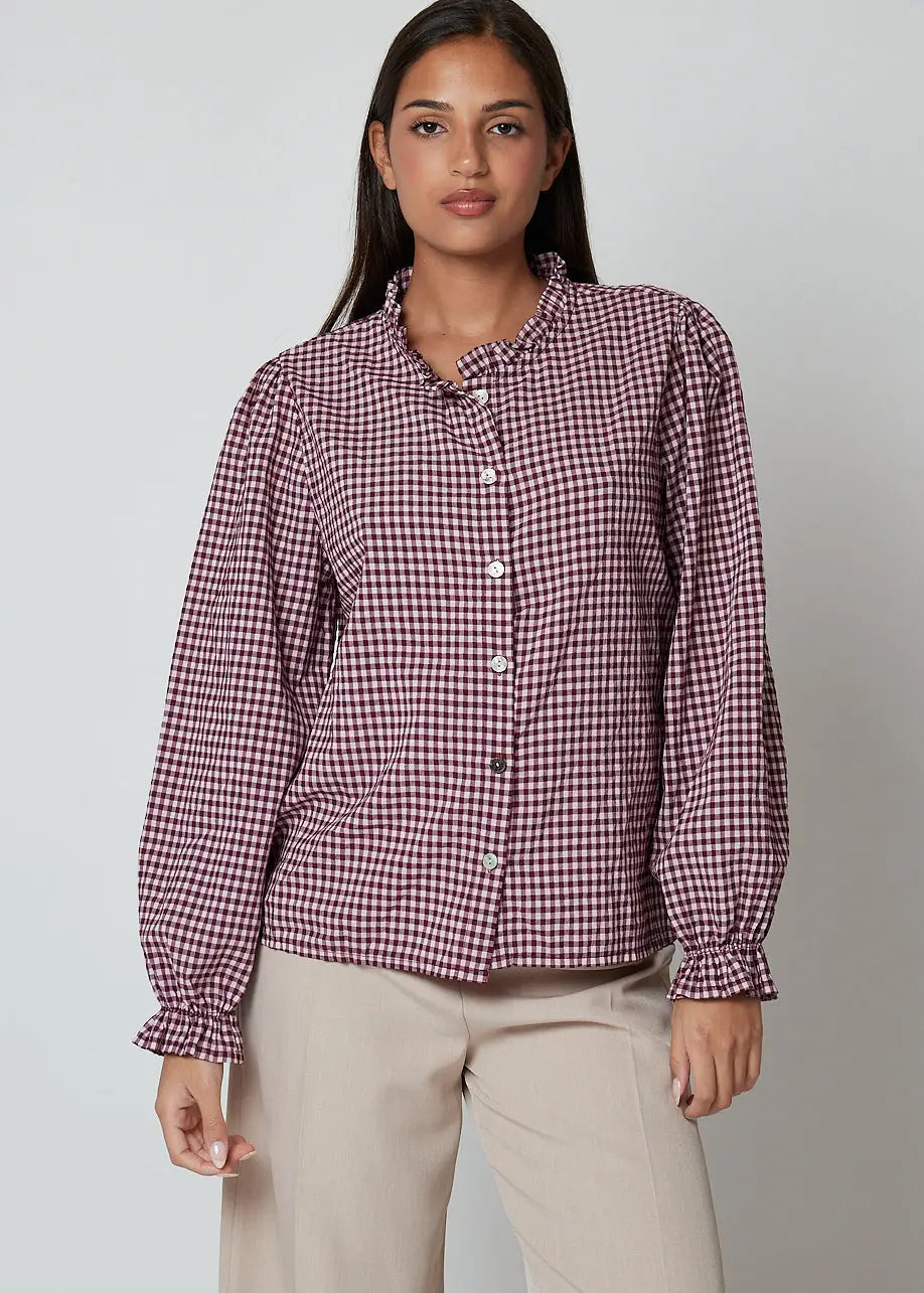 Camicia in cotone elasticizzato a quadretti - 300035