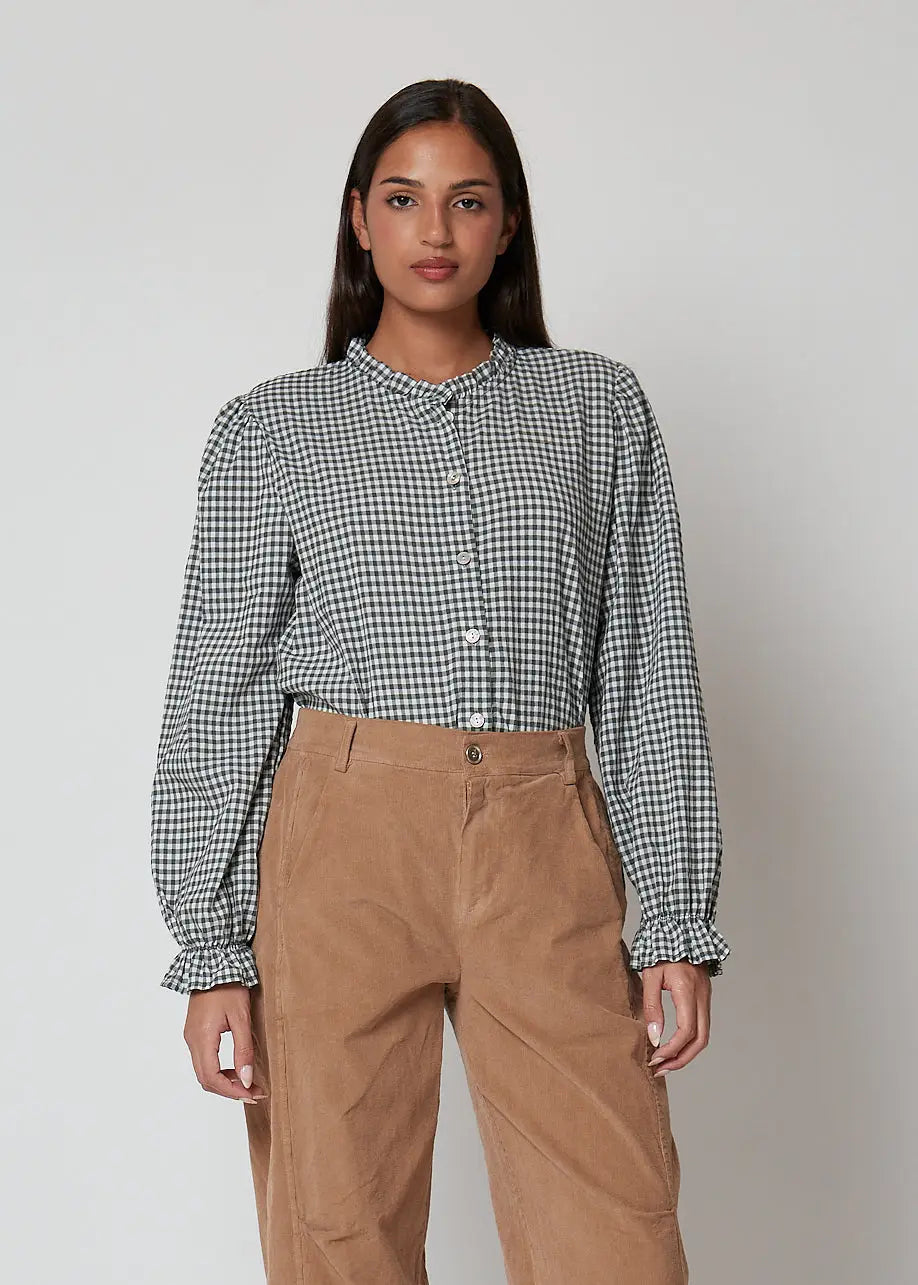 Camicia in cotone elasticizzato a quadretti - 300035