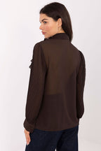 Camicia a manica lunga con colletto e plissè - 220300