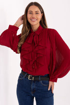 Rosso / Universale Camicia a manica lunga con colletto