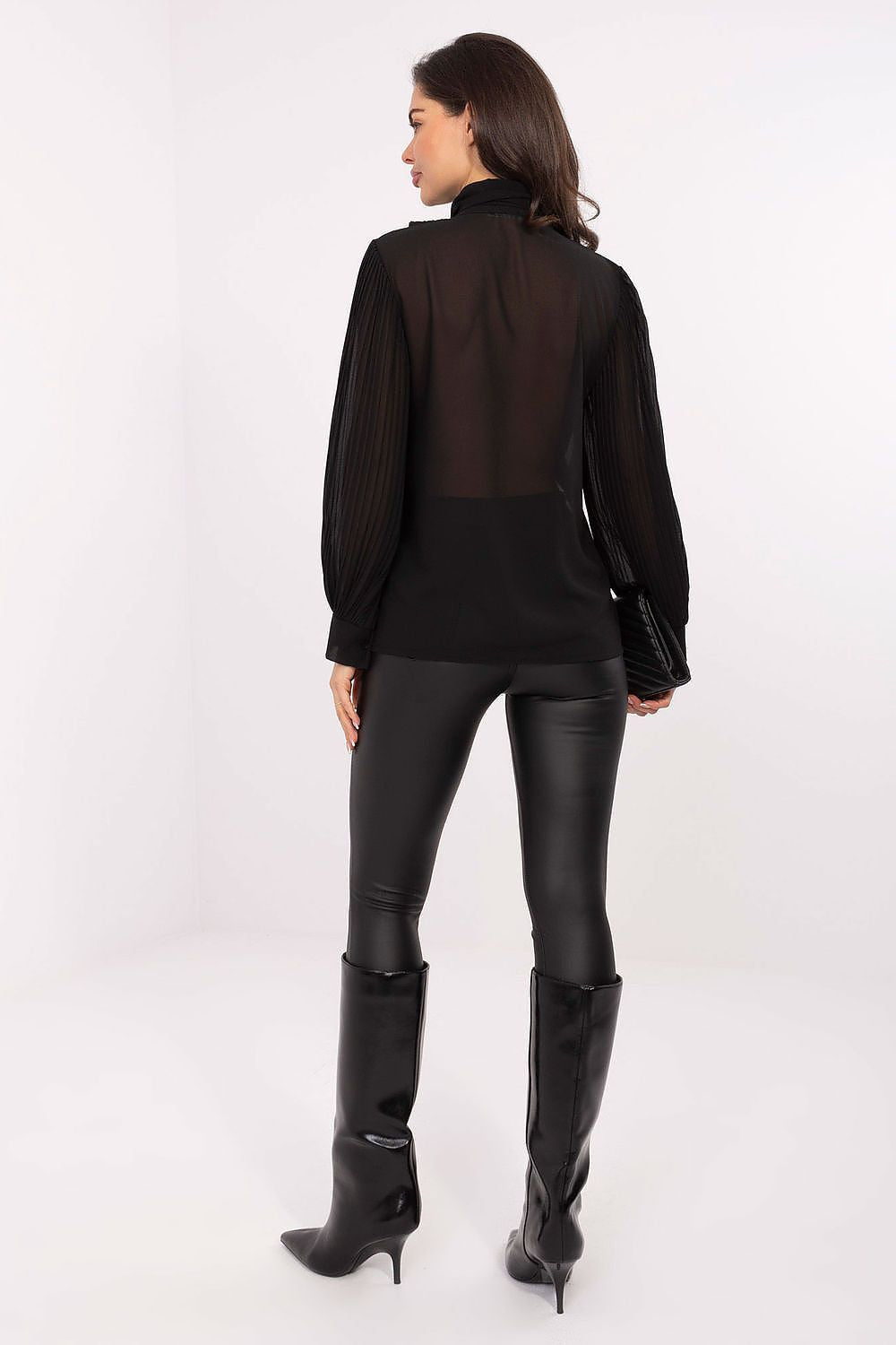 Camicia a manica lunga con colletto e plissè - 220300