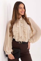 Beige / Universale Camicia a manica lunga con colletto