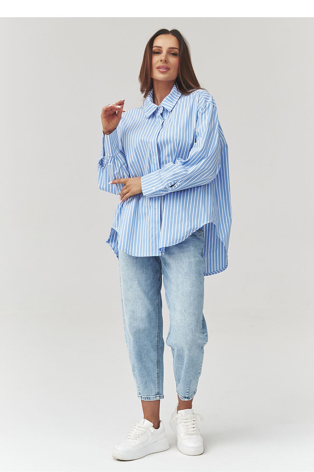 Camicia a manica lunga in cotone elsticizzato - 223361