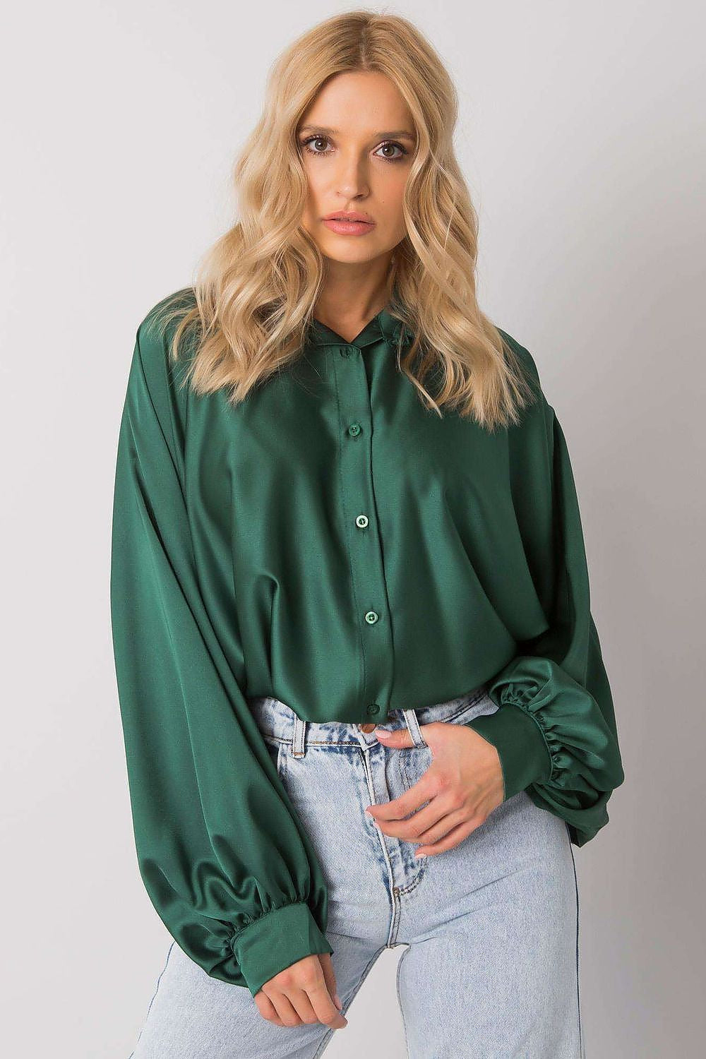 Verde / Universale Camicia a manica lunga da donna - 161915