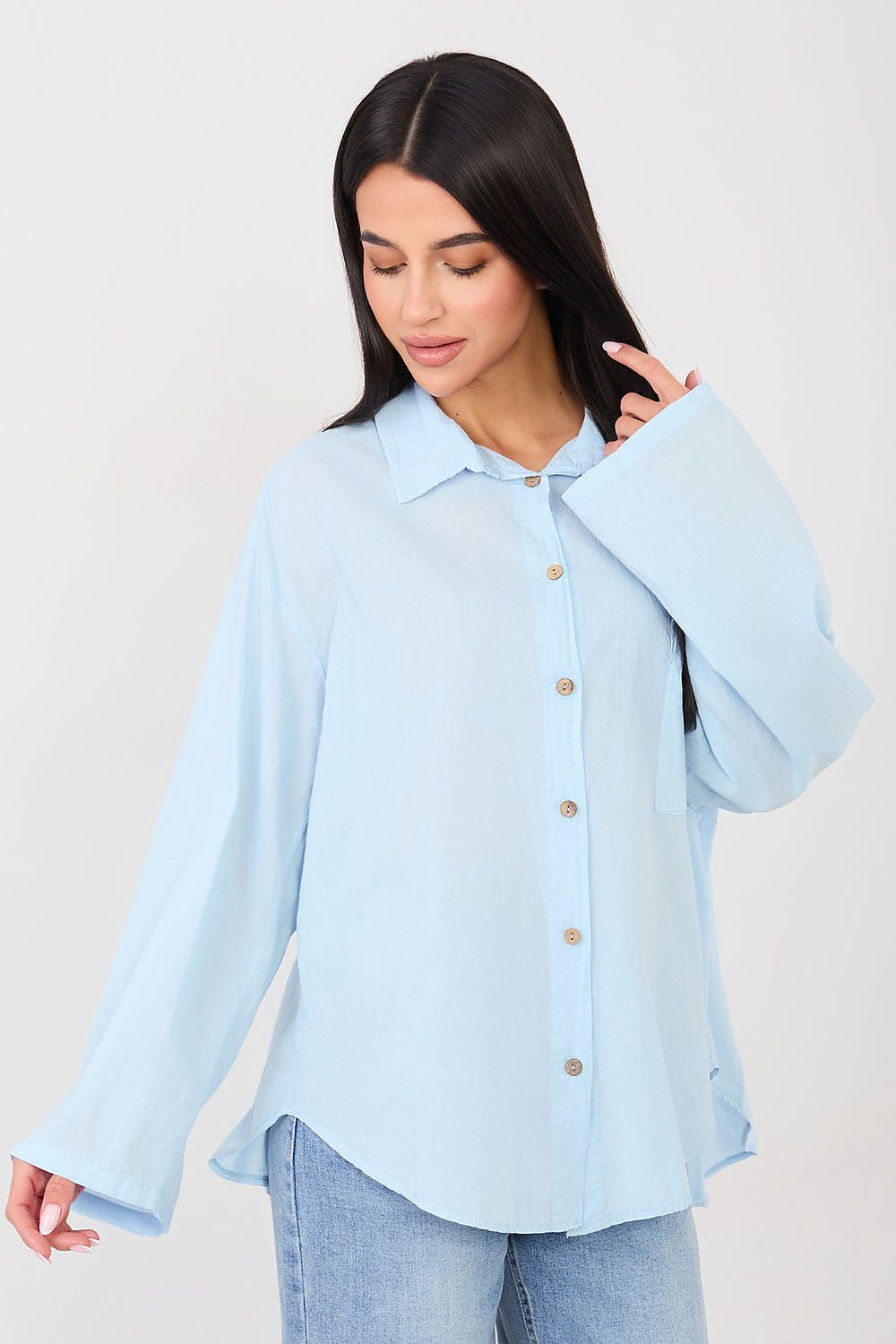 azzurro / universale Camicia a manica lunga model 223315