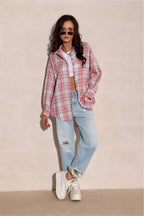 Camicia a manica lunga con motivo quadri e colletto