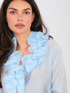 Camicia a manica lunga in tencel con collo jabot - ISABELLA