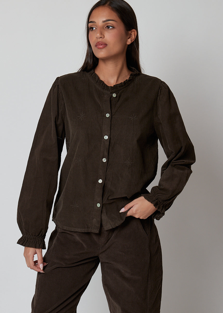 Camicia in velluto a costine sottili - 32175