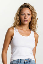 Canotta da donna basic 100% Cotone con Bordo in Raso