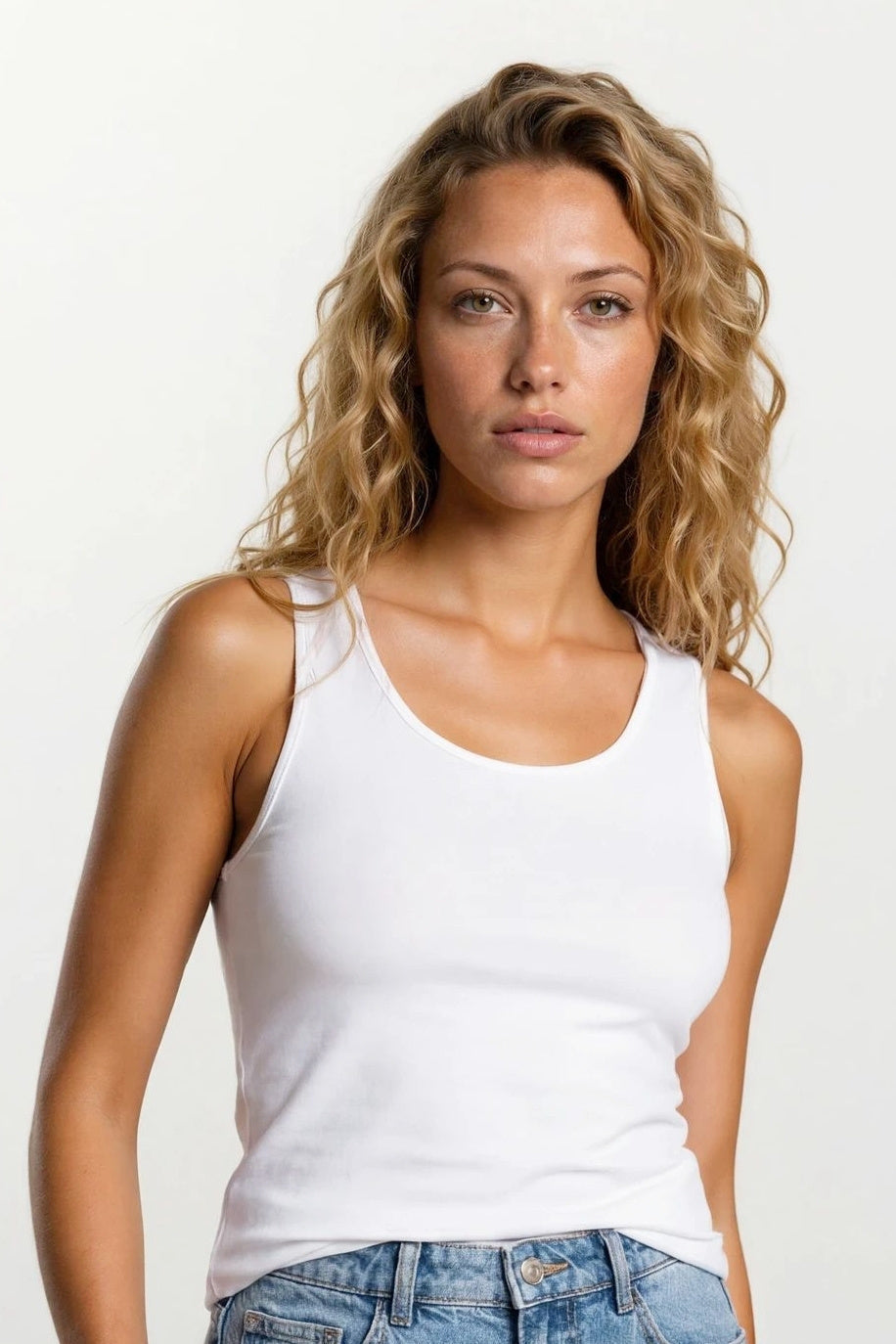 Canotta da donna basic 100% Cotone con Bordo in Raso