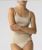 Beige / S Canotta con spallino da donna in cotone