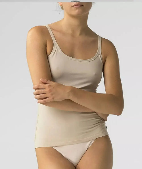Beige / S Canotta con spallino da donna in cotone