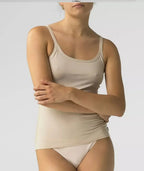 Beige / S Canotta con spallino da donna in cotone