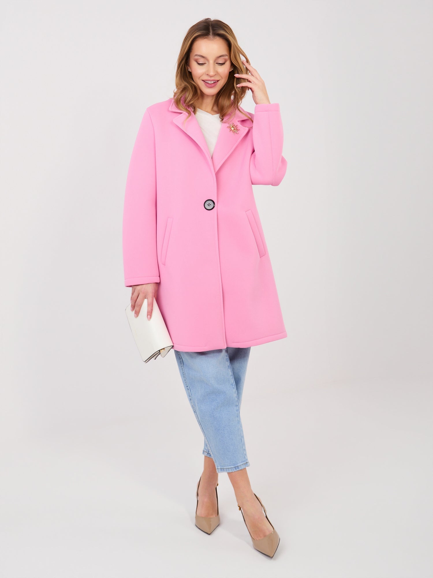 Rosa / ONE SIZE Cappotto corto mezza stagione (Audrey)