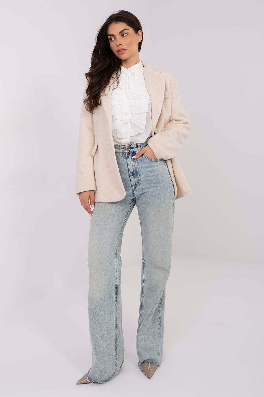 Cappotto da donna in bouclé con taglio giacca - Ester