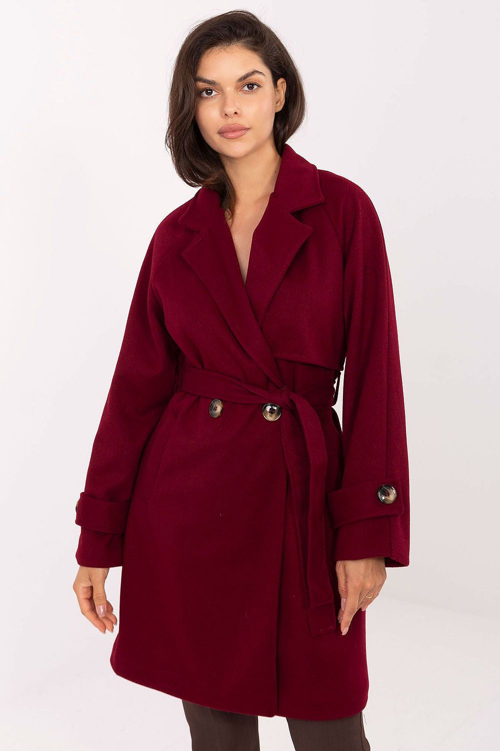 Rosso / Universale Cappotto da donna foderato lunghezza